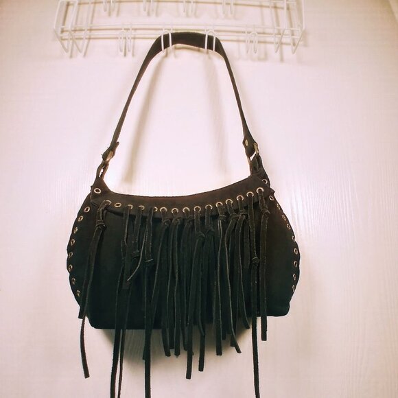 Handbags - Pretty Lil Faux Suede Fringe Bag